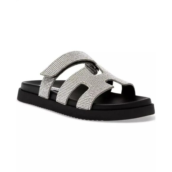 Steve Madden Women's Mayven-r Rhinestone Slide Sandals - Picture 1 of 5